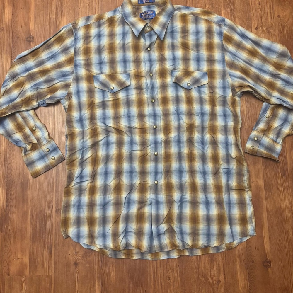 Pendleton Long Sleeve Light Blue Cotton Blend - image 1
